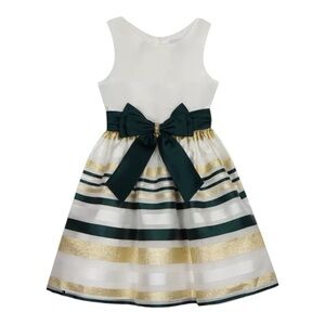 Rare Editions Big Girls Metallic Stripe Skirt Dress Size 4T